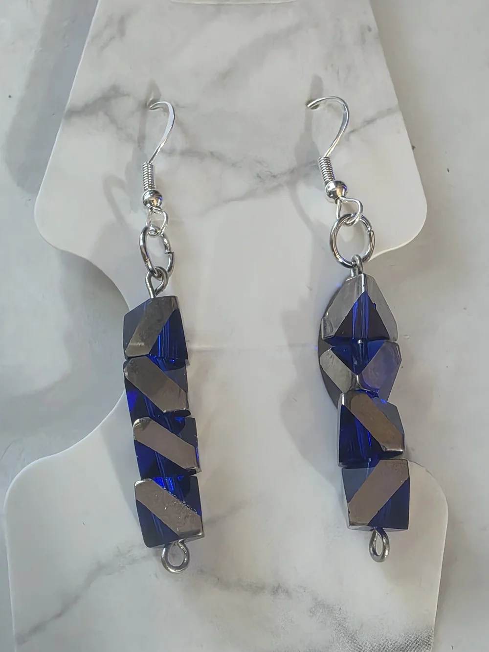 Handmade Royal Blue Crystal Star Bracelet and Earring Set
